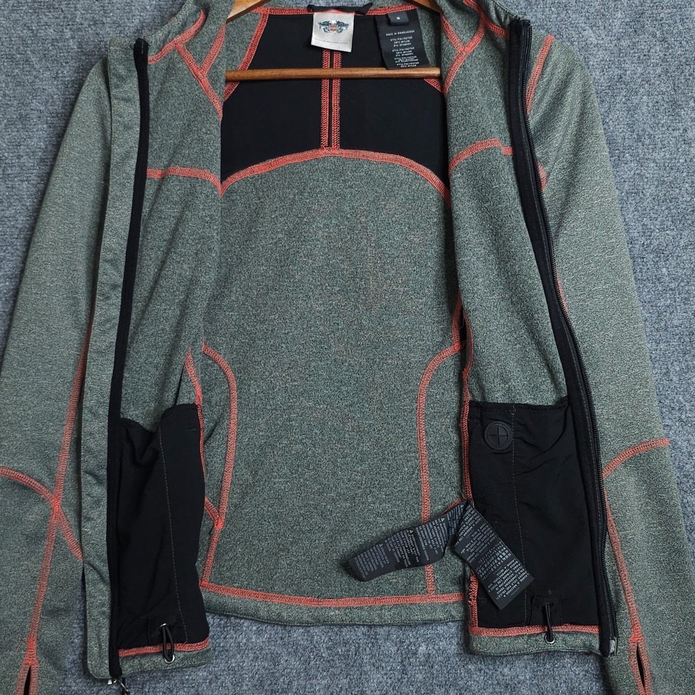 Harley Davidson Genesee Hoodie Jacket Womens Small Gray Full Zip Performance - Picture 5 of 11